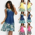 thumbnail image 4 of Femmes Vacances d'Été Casual Robe de Plage Sans Manches Robe Midi, 4 of 5