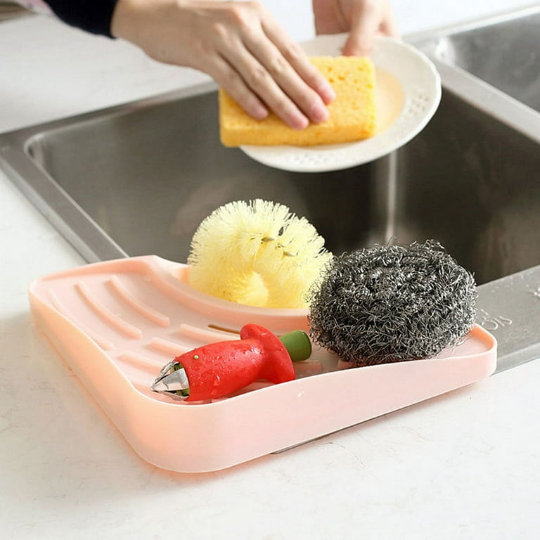 Triangular Sink Drain Shelf Storage Silicone Sponge Drainage Rack