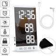 thumbnail image 2 of Pantalla grande de 6 pulgadas Led Espejo Dormitorio Dormitorio Cabecera Hogar Oficina Reloj electrónico-blanco Feliz Sencillez, 2 of 4