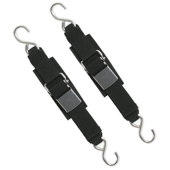 BoatBuckle F12066 Stainless Steel Kwik Lok Transom Tie-Downs – Pair, Boat Trailer Straps