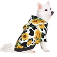 thumbnail image 2 of Fotbe Cute Cow Print Sunflower A Sudadera con Estampado para Perros Pequeños – Suéter con Capucha para Mascotas, Tela Suave de Forro Polar con Bolsillo-Medium, 2 of 7