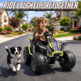 thumbnail image 4 of TOYBSNR 24V Ride on Toy for Kid, Electric ATV with Remote Control, 4 Wheeler with Music & Colored Light, 2WD/4WD Switchable Power Quad for 3-8 Years Old, Green, 4 of 10