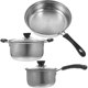 thumbnail image 2 of Stainless Steel Kitchen Cookware Set with Milk Pot, Soup Pot & Frying Pan for Stir Frying and Stewing, 2 of 4