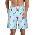 thumbnail image 1 of Fotbe Syringe And Red Cross Trajes de Baño Estampados para Hombre, Shorts de Verano de Secado Rápido, Ropa de Playa, Bañadores-Medium, 1 of 6