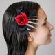 thumbnail image 4 of Decoraciones de Halloween, adornos de Halloween, pinza para el pelo con forma de mano de esqueleto de Halloween, lazo de rosa de terror para festivales de fantasmas, accesorios para el cabello, pinza, 4 of 6
