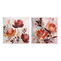 Stupell Industries Red Modern Flowers Botanical & Floral Painting Unframed Art Print Wall Art, 12 x 12, Set of 2