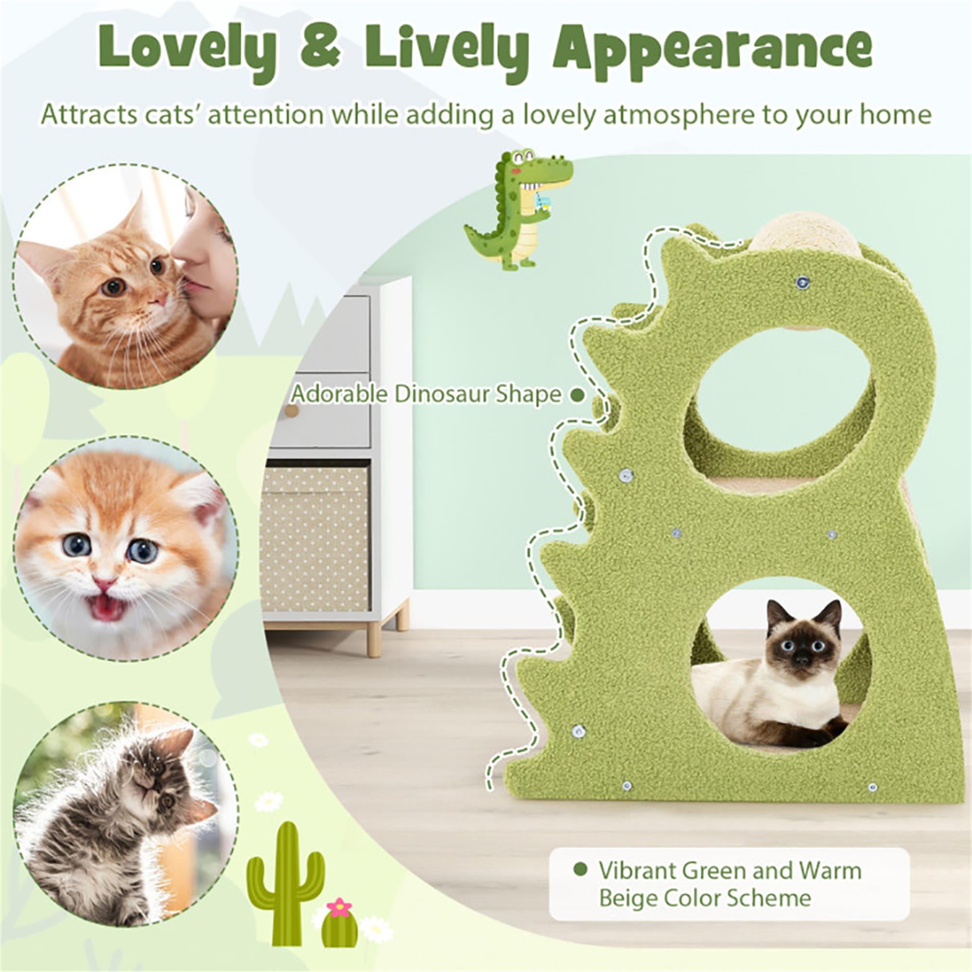 Kadyn 23" Cat Tree Tower for Indoor Cats with Rotatable Sisal Scratching Ball, Cat Condo Furniture for Kittens, Green