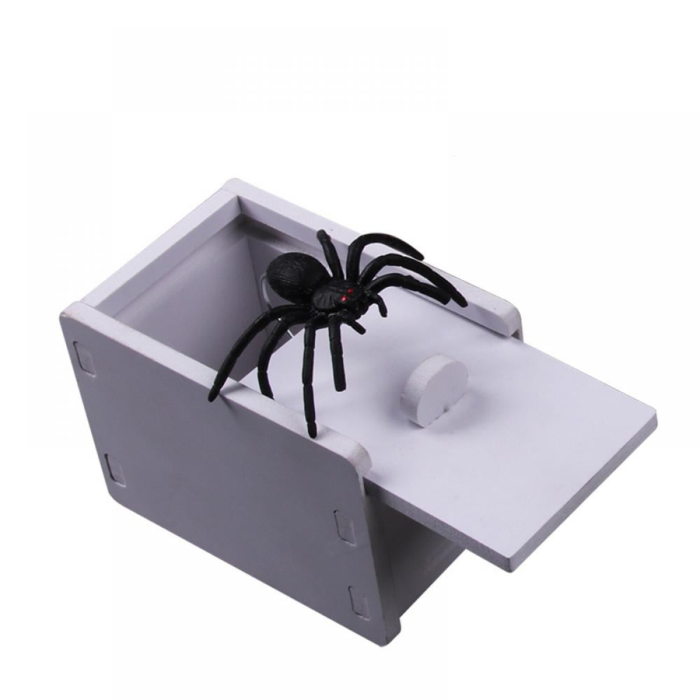 Wooden Scary Box Toy Scare Fake Spider Prank Joke Trick Parties Simulation Toys 