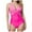 Pink, variant on Leey-World Tummy Control Swimsuits for Women Slimming One Piece Bathing Suit Ruched Push up Padded Swimwear Green,S