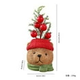 thumbnail image 4 of Santa Claus Christmas Tabletop Decor, Festive Holiday Decorative Planter Pot for Home Décor, Santa Head Design with Faux Berry and Pine Accents, 4 of 7