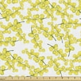 thumbnail image 1 of Floral Fabric by the Yard Upholstery, Print of Scattered Mimosa Flowers on a Plain Background, Decorative Fabric for DIY and Home Accents, Avocado Green White by Ambesonne, 1 of 5