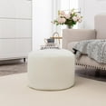 thumbnail image 2 of Round Pouf Ottoman 20 x 20 x 14 Inches Boho Poof Home Decor Floor Pouffe Ottoman Foot Rest for Couch Sofa Bean Bag Chairs Living Room Bedroom Ivory, 2 of 7