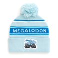 thumbnail image 1 of Gorro de invierno Beanie Monster Jam Megalodon azul celeste/blanco para adultos, 1 of 4
