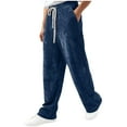 thumbnail image 3 of Yaoyar Men's Solid Color Corduroy Elastic Tight Waist Drawstring Straight Leg Pants, 3 of 7