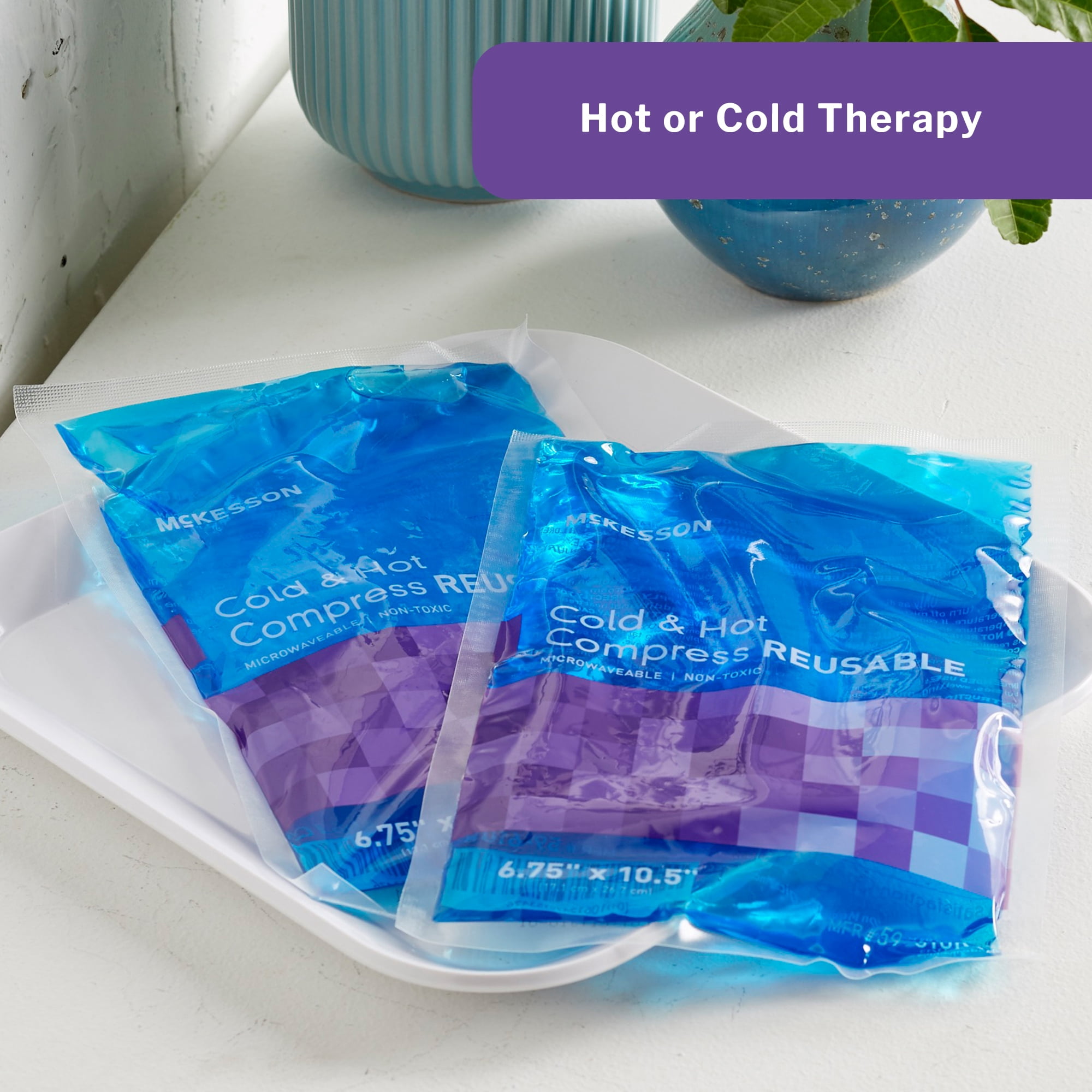 McKesson Hot and Cold Pack, Reusable Gel Compress for Injury, 6.75 in x 10.5 in, 1 Count, 24 Packs, 24 Total