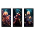 thumbnail image 2 of Designart "Beautiful Pink and Blue Deep Sea Anemones III" Marine Animals Framed Wall Art Set Of 3 - Pink Modern Frame Gallery Set For Office Decor, 2 of 6