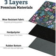 thumbnail image 3 of Office Chair Mat for Hardwood & Tile Floor,Boho Floral 36"x48" Office Computer Chair Mat for Rolling Chairs,Under Desk Non Slip Gaming Rug,Rubber Backing Large Low-Pile Carpet Protector Mat(Cyanblue), 3 of 6