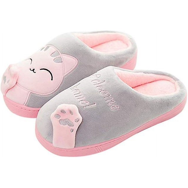 Zapatillas para mujer Invierno Algodón Cálido Zapatilla Interior Zapatos de piel sintética