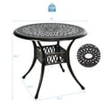 thumbnail image 2 of Gymax 36'' Outdoor Round Dining Table with Umbrella Pole, Cast Aluminum (1 Count), 2 of 10