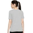 thumbnail image 3 of eloria Women's T-Shirt Round Neck Solid Color Plain Half Sleeve T-Shirt Color: Grey | Size: S, 3 of 7