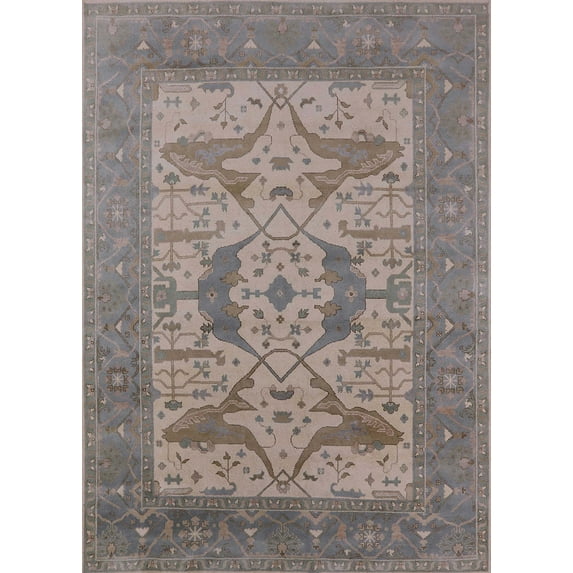 Ahgly Company Indoor Rectangle Mid-Century Modern Sandstone Brown Oriental Area Rugs, 5' x 8'