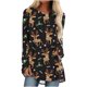 thumbnail image 2 of Pntutb Mujeres Moda Casual Manga Larga Cuello Redondo tops Blusa Suelta Camisas Estampadas Pntutb Pntutb-1124, 2 of 5
