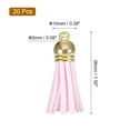 thumbnail image 2 of Uxcell 20Pack 1.5" Leather Tassels Keychain Charm with Gold Cap for DIY, Light Pink, 2 of 6