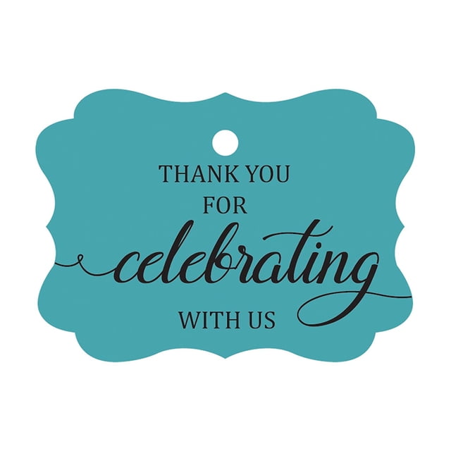 100 Pcs Custom Paper Tags Thank You For Celebrating Wedding Favor Gift Hang Tags