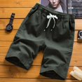 thumbnail image 2 of asdoklhq Mens Plus Casual Pants,Men Casual Drawstring Solid Color Cotton and Linen Five Points Pants, 2 of 4