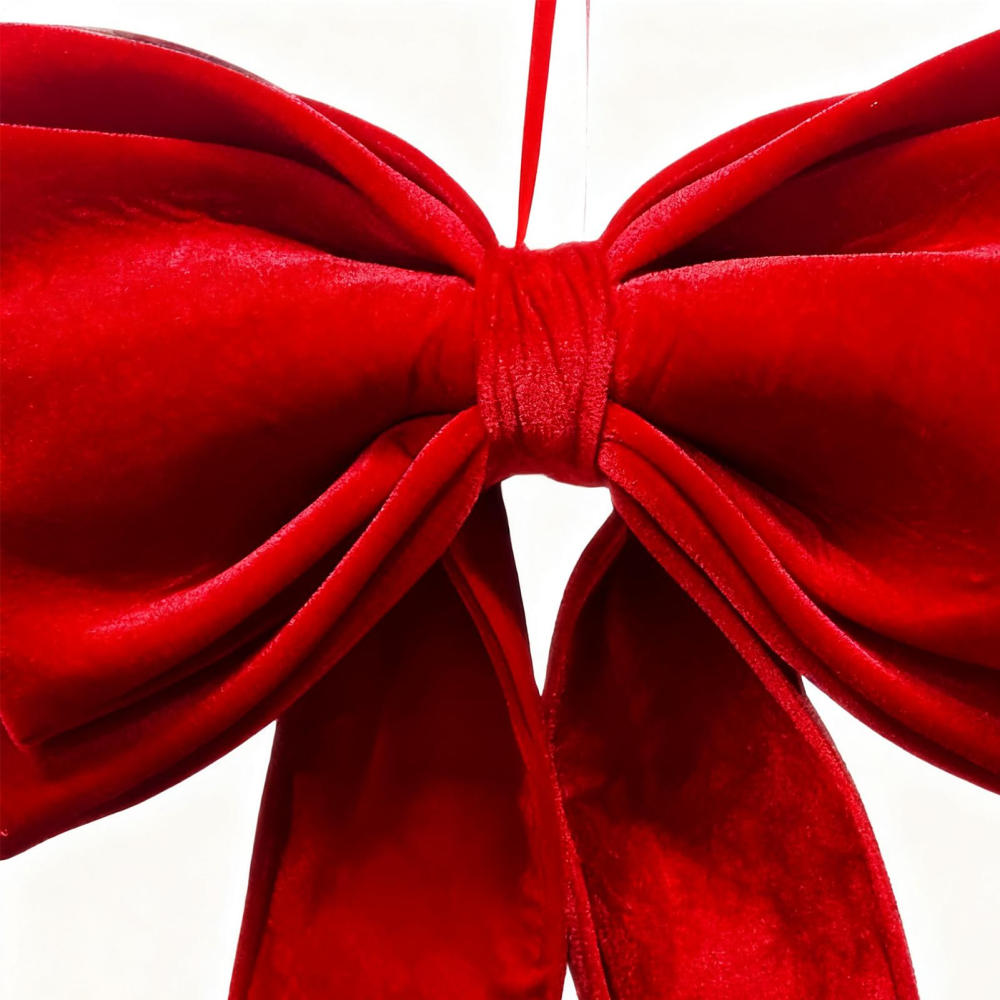Ksruee Velvet Bows for Christmas Tree 19x25 Inch Seasonal Decoration Hangable Holiday Decorations for Front Door Office Wreath Staircase Window Sill Mantel Wall Garden Backyard Living Room Study show