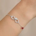thumbnail image 5 of Infinity Rose Birthstone Bracelet for Women, White Gold Plated Heart Birthstone Charm Bracelet, Birthstone Jewelry Gift for Mom Wife Girlfriend, 5 of 5