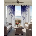 thumbnail image 6 of Modern Blue Blackout Curtains for Bedroom Living Room Darkening Curtains 63 Inches Long Gradient Floral Abstract Bohemian White Window Curtain 2 Panels Set Window Treatment Grommet Drapes 42"x63", 6 of 9
