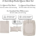 thumbnail image 2 of Southshore Fine Linens 3 Piece Sheet Set, 14-Inch Deep Pocket Bed Sheets with Fitted Sheet and Flat Sheet, Extra Soft Brushed Microfiber, Wrinkle Free, Fade Resistant, Queen, Bone, 2 of 7