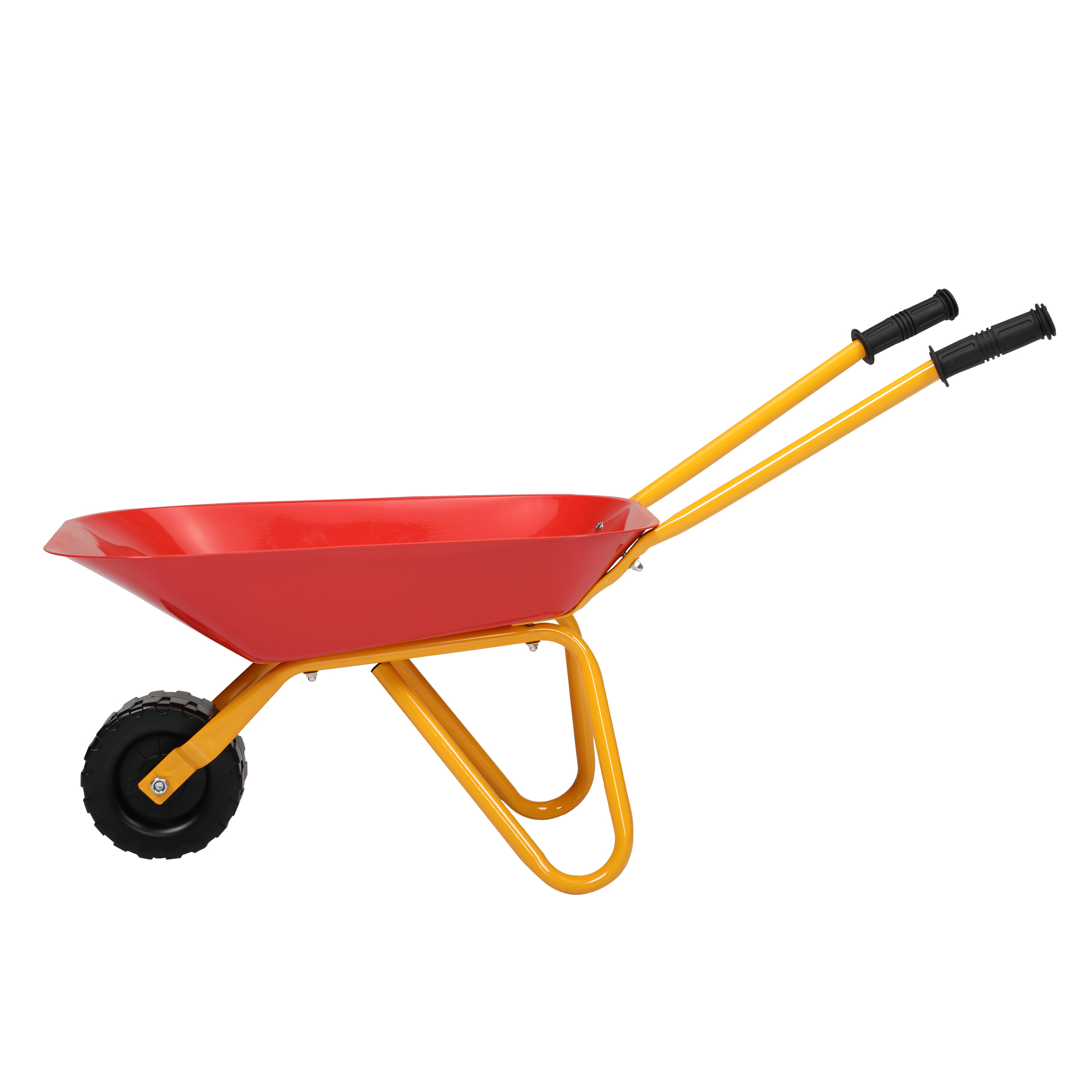 Veryke Kids Wheelbarrow, Outdoor Kids Toy Wheelbarrow w/Steel Tray and Rubber Hand Grips, Red - image 4 of 8