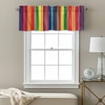 thumbnail image 3 of Mexican Stripes Valance Curtain Rainbow Colorful Stripes Gradient Window Valances Rod Pocket Short Curtains Window Treatments for Kitchen Bedroom Bathroom Laundry 60" x 14", 3 of 9