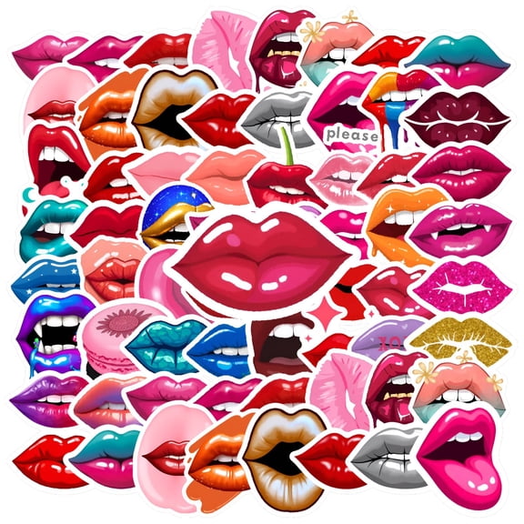 35pcs-50pcs   Art Stickers Fashion Lips Stickers Chic Funny Stickers for Laptop Suitcase Fridge