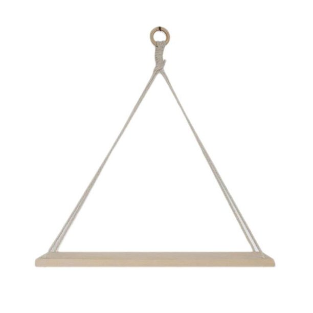 Estantería de madera SHUYMXG 3 piezas Estante flotante Maceta de flores Columpio de madera premium Cuerda colgante Montaje de pared