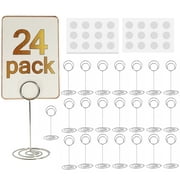 24 Pack Table Number Holders Place Card Holders Picture Holders Wire Photo Stand Menu Memo Clips for Wedding Birthday Party Anniversary Party Restaurant (Silver)