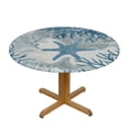 thumbnail image 3 of JEUXUS Nautical Coastal Tablecloth Round Summer Beach Starfish Coral Seashell Print Decorative Table Cloth Table Cover with Waterproof Resistant Fabric for Home Kitchen Dining Patio, 3 of 7