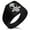 Black, variant on Stainless Steel Biohazard Gas Mask Needle Stripe Pattern Biker Style Polished Ring