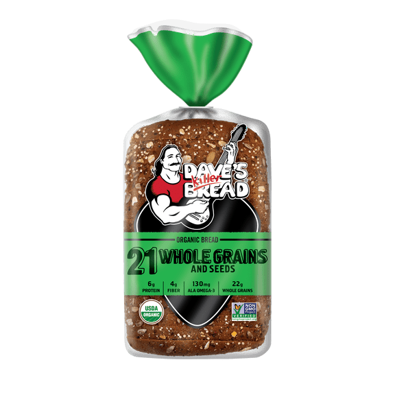 Dave's Killer Bread 21 Whole Grains and Seeds Organic Bread Loaf, 27 ounce, Shelf Stable