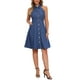 thumbnail image 2 of INSPIRE CHIC Vestido de Mujer de Mezclilla Ligero con Cuello Halter y Botones, Vestido A-Line Azul M, 2 of 6
