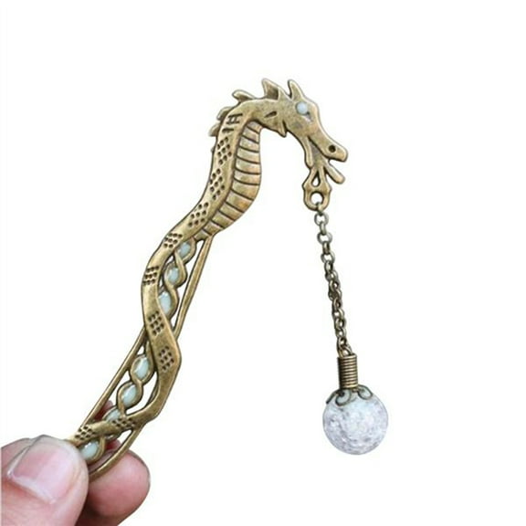 Toyandona Luminous Dragon Shaped Bookmark Silver for Party 1Pack