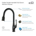 thumbnail image 5 of KIBI High Arc Pull Out Single Level Lead Free Brass Kitchen Faucet with Sprayer and Soap Dispenser, 5 of 10