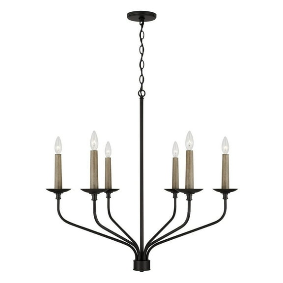 Capital Lighting 451561 Wilder 6 Light 32" Wide Taper Candle Style Chandelier - Black
