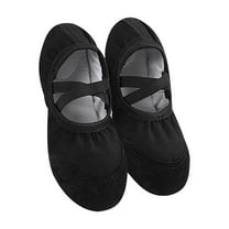ZACPNCV Girls Ballet Shoes Toddler Dancing Flats for Kids Split Sole Dance Slipper for Perform Dance Yoga Black 10-11 Years