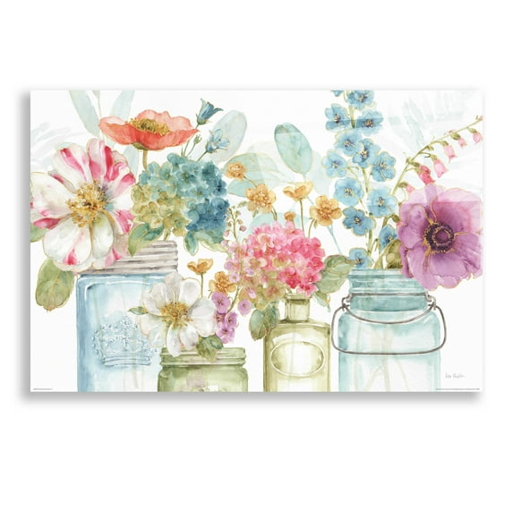 Epic Art 'Rainbow Seeds Flowers X' by Lisa Audit, Acrylic Glass Wall Art, 24"x16"