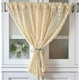 thumbnail image 2 of Rustic Crochet Curtain Valance for Living Room Vintage Lace Curtains for Kitchen Window Curtain Tiers for Cafe Window Rod Pocket Hollow Sheer Room Divider Curtains, 2 of 7
