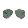thumbnail image 3 of Concave Lens Tear Drop Shape Metal Rim Double Bridge Officer Sunglasses Gold - Green, 3 of 8