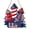 Blue, variant on 4th of July Wooden Door Sign, 12x12 Inch Patriotic Hanging Wall Decor, USA Flag Firework & Uncle Sam Hat Design, Independence Day Decorations for Front Door Porch Home